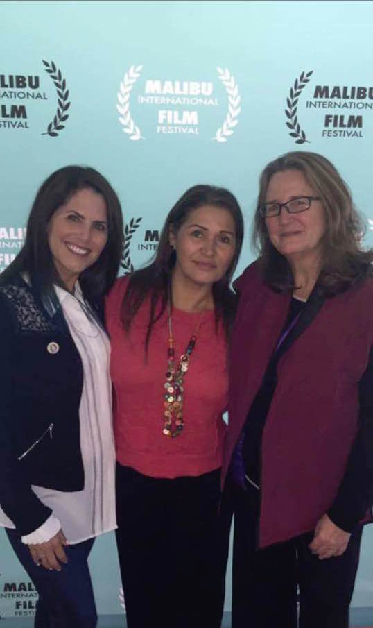 Sands of Silence Executive Producer Deirdre Roney, main character Virginia Isaias, director Chelo Alvarez-Stehle