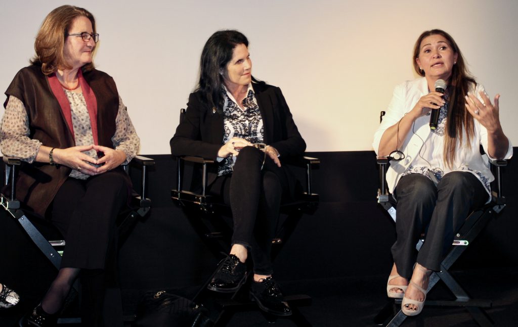 Chelo_Deirdre_Virginia speaking at Los Angeles Press Club